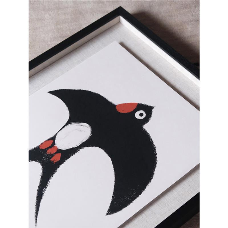 燕归报喜挂画燕子好寓意新中式画中古风儿童房小众卡通艺术装饰画