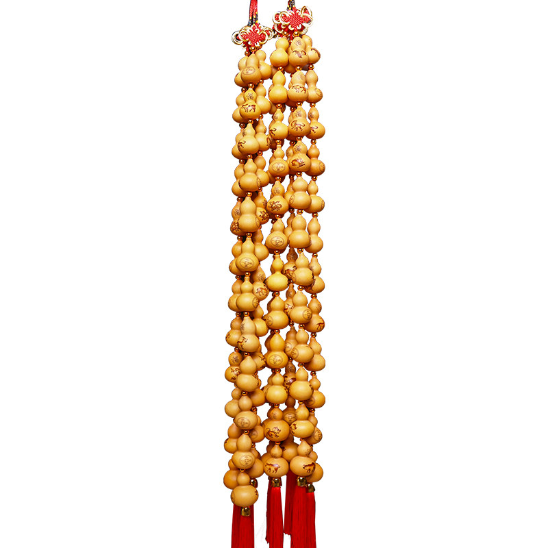 葫芦挂件天然十二生肖烙画葫芦串装饰客厅玄关门口中国结墙壁挂饰