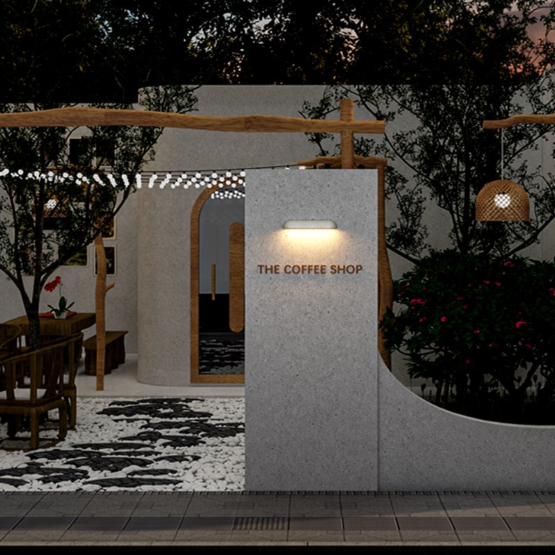 户外微水泥防水壁灯别墅庭院店铺门头灯招牌门牌logo室外长条壁灯