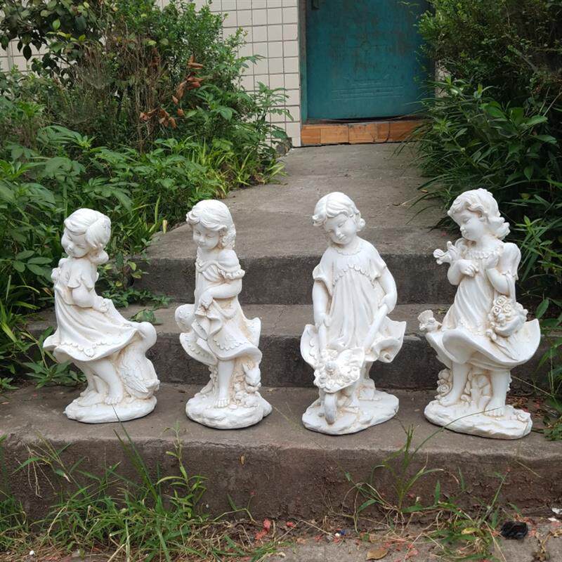 欧式玻璃钢人物雕塑艺术品客厅户外落地摆设可定制作乡村小女孩景