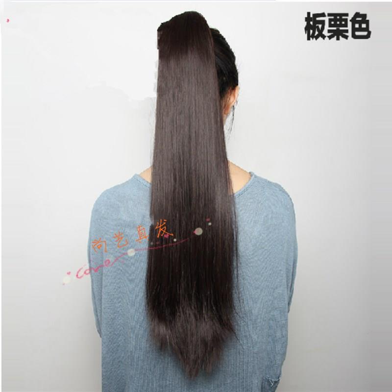 真发马尾假发女65长直发捆绑式超长口袋隐形逼真定做马尾接发辫子