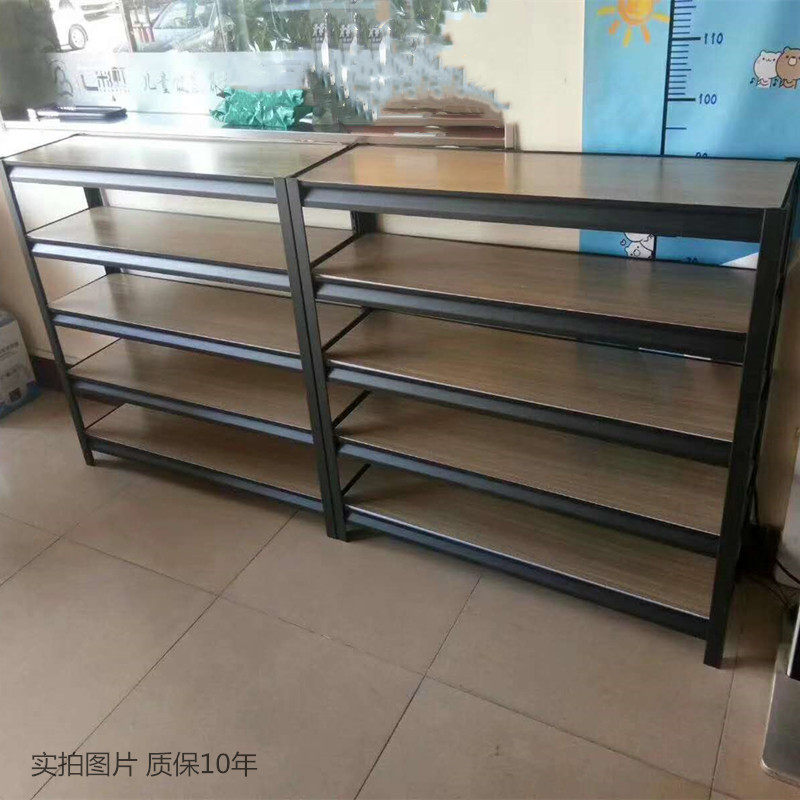 多功能钢木货架展示架母婴店置物架超市拆装可移动储藏放置架调节