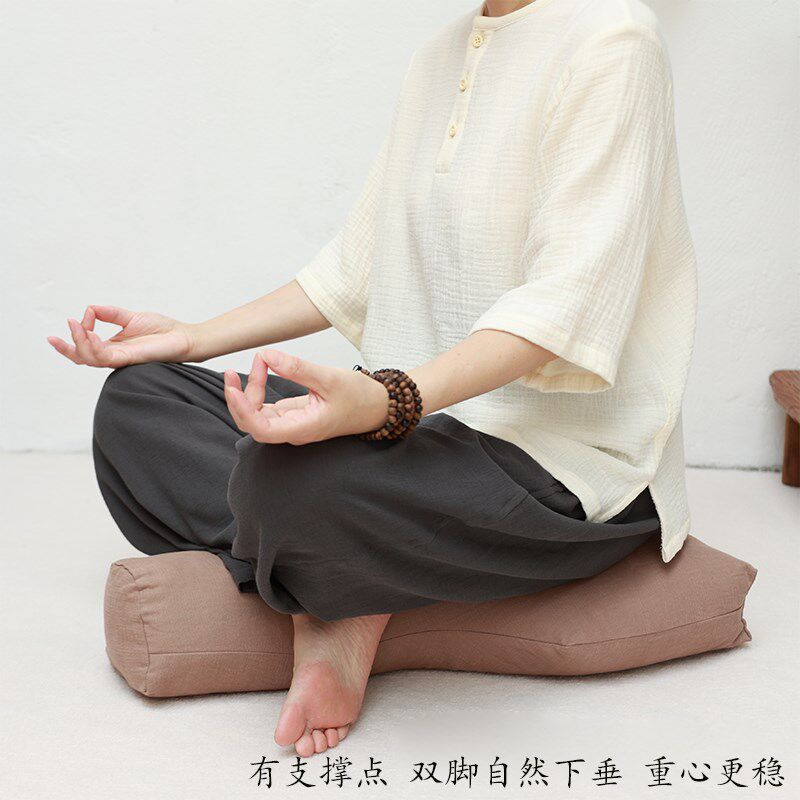 T型打坐垫荞麦双盘腿打坐垫居家禅修打坐垫丁字型可拆卸静坐蒲团