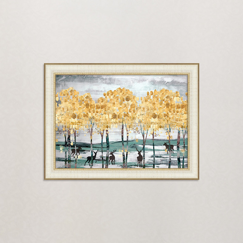 横版液压掀开电表箱美式花卉田园风格隐藏总开关左右推拉画免打孔