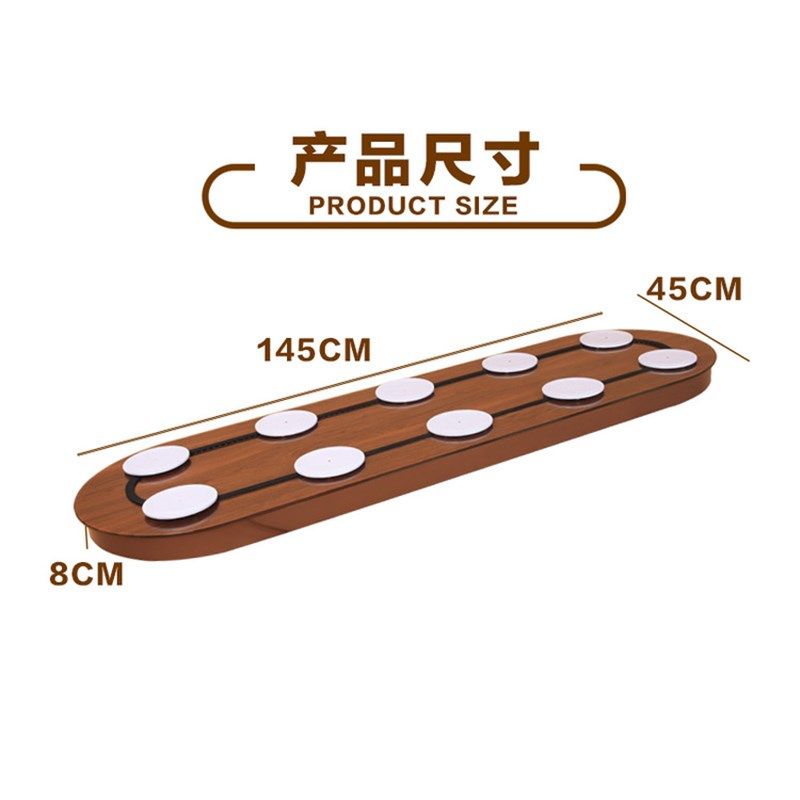 家用长方形电动餐桌转盘酒店椭圆电动旋转传送带托盘别墅长桌设备