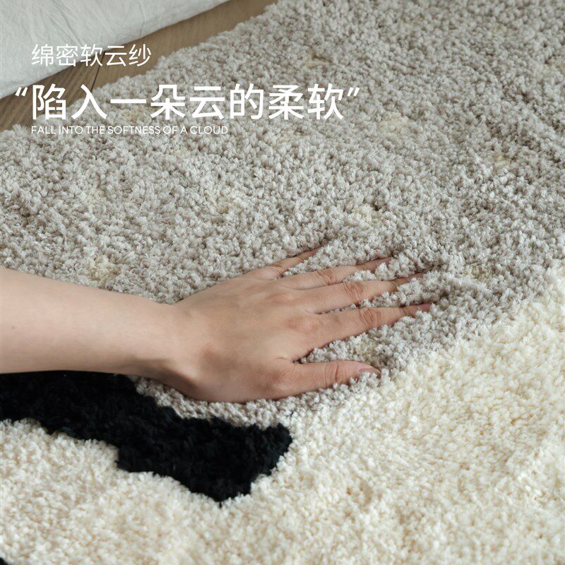 赛波斯艺术小马床边毯柔软奶油可机洗卧室儿童房可爱卡通装饰地毯