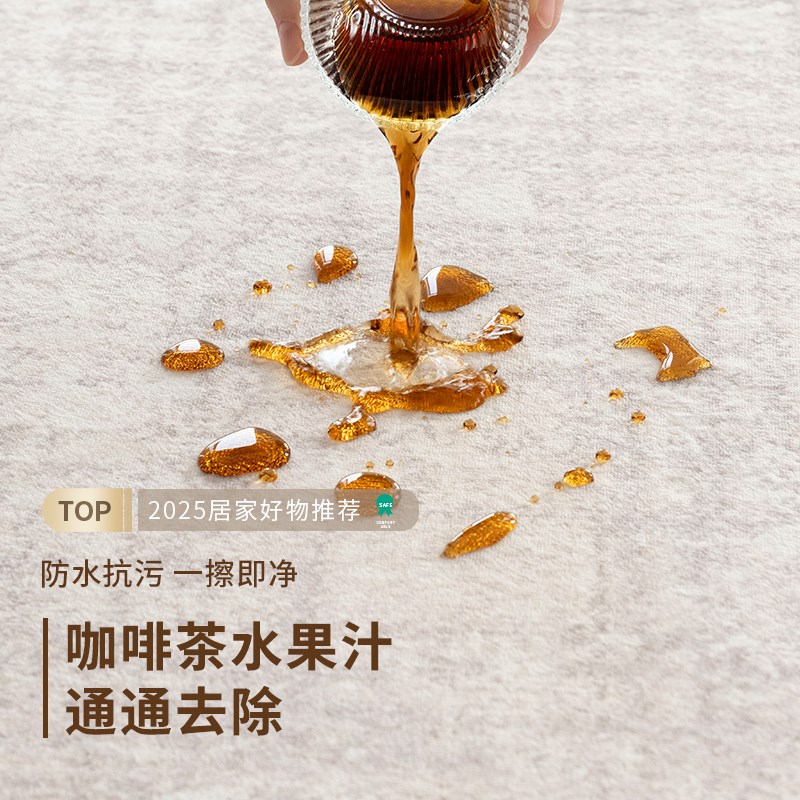 地毯客厅2024新款卧室免打理免洗可擦地垫奶油风防水防污轻奢高级