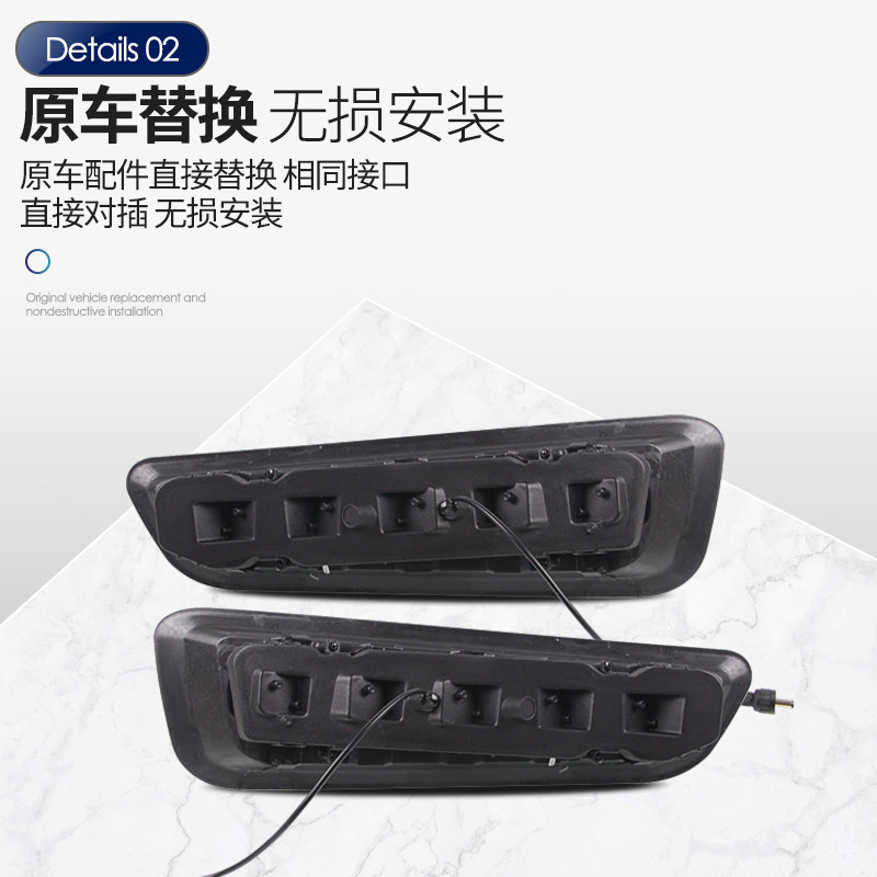 适用18-20款福特猛禽f150雾灯总成改装前杠LED日行灯流光转向灯