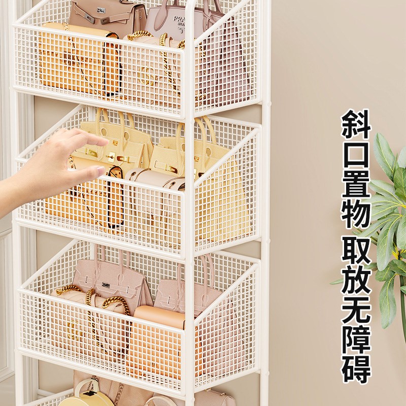 门后包包收纳层架家用落地可移动整理架卧室多层放包置物架子墙角