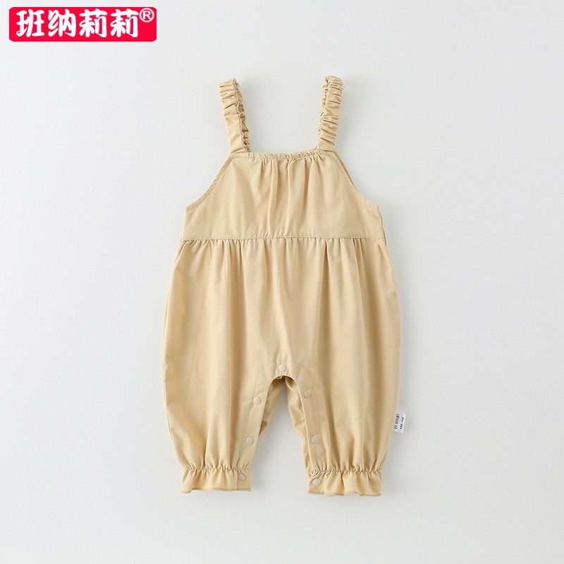 女宝宝春装套装小女孩背带裤婴儿超萌春秋季一岁纯棉衣服分体两件