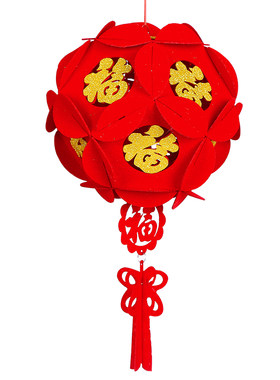 新年春节过年装饰室内布置大红小灯笼挂饰树上户外盆景吊灯中国风