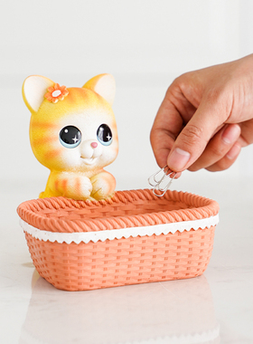可爱小猫入户玄关收纳摆件存钱筒两用家居饰品客厅门口钥匙收纳