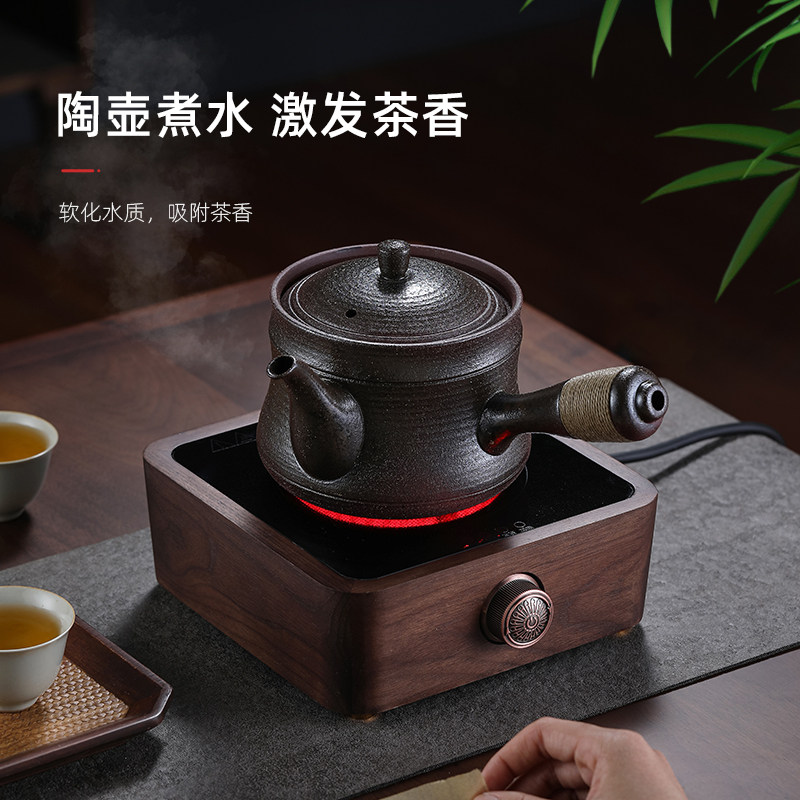 中式侧把大容量煮茶壶电陶炉围炉煮茶罐罐茶白茶陶瓷煮茶器可明火