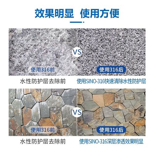 思诺SINO316清洁剂华岗水性天然大理石板火烧芝麻灰沿路石花岗岩
