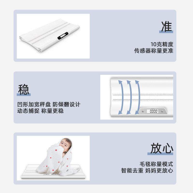小白秤婴儿体重秤高精度智能新生儿宝宝称精准家用电子秤托盘