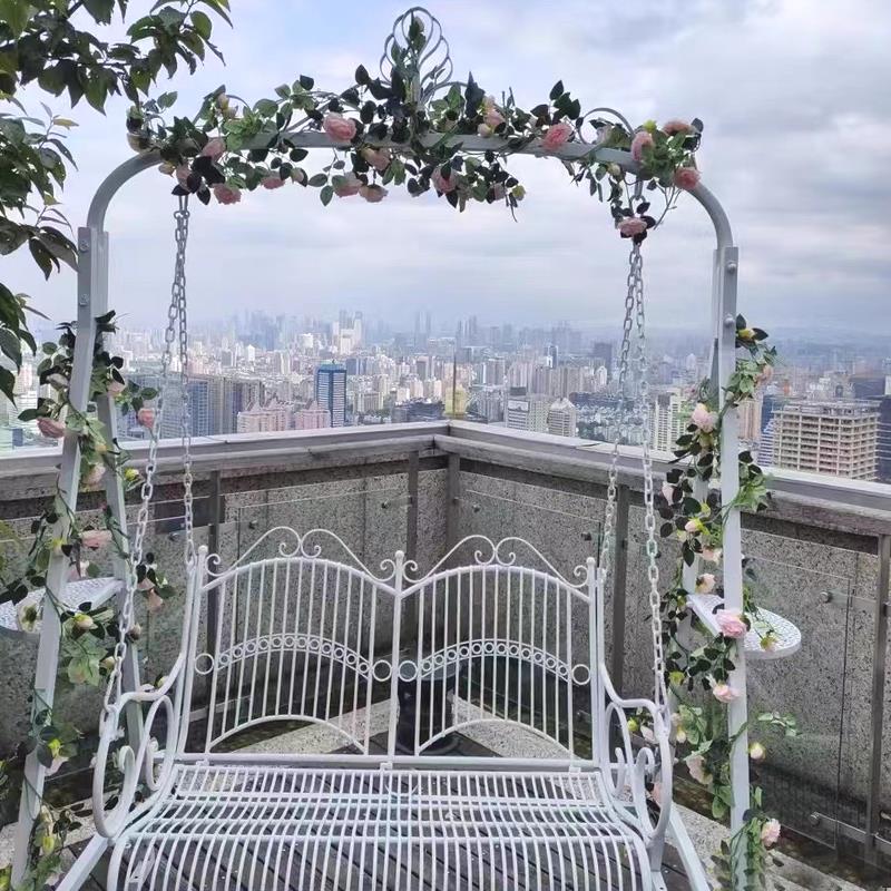 网红庭院别墅户外秋千摇椅子铁艺阳台秋千吊椅家用休闲吊床摇摇椅