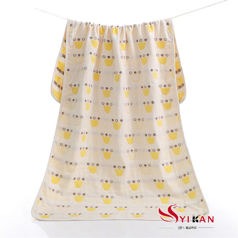 加厚六五层纯全棉纱布婴儿童成人洗浴布艺全棉宝宝大浴巾140x70cm