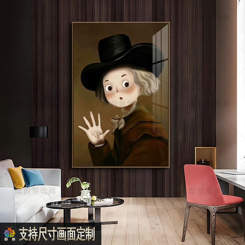 侘寂风中古风民宿酒店装饰画卧室房间小众挂画抽象艺术无框画定制