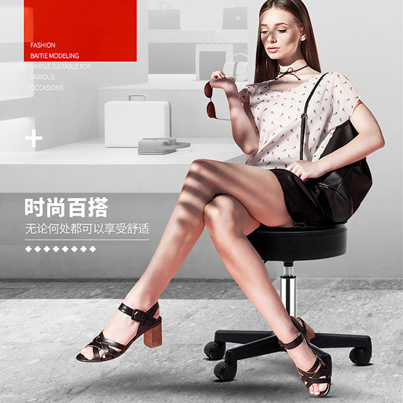 吧台椅升降旋转凳靠背酒吧椅家用办公圆凳理发滑轮高脚椅美容凳子