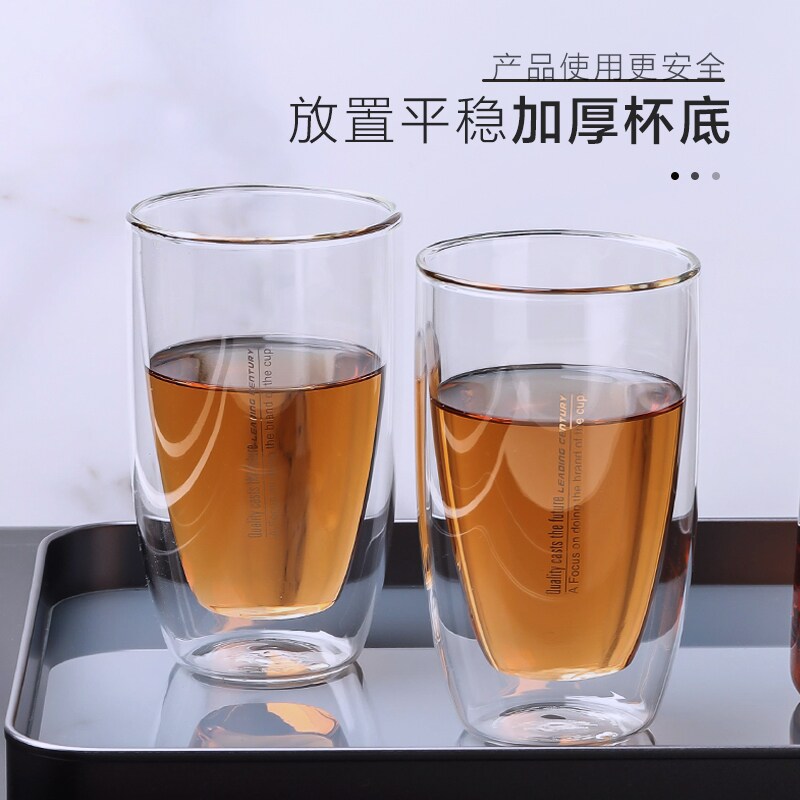 英国ORTOR玻璃杯家用双层隔热水杯办公绿茶杯玻璃喝水杯水壶套装