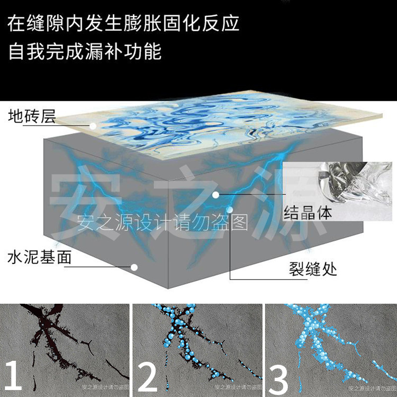 卫生间防水胶水专用胶免砸砖透明堵漏王涂料防漏水补漏材料渗透剂