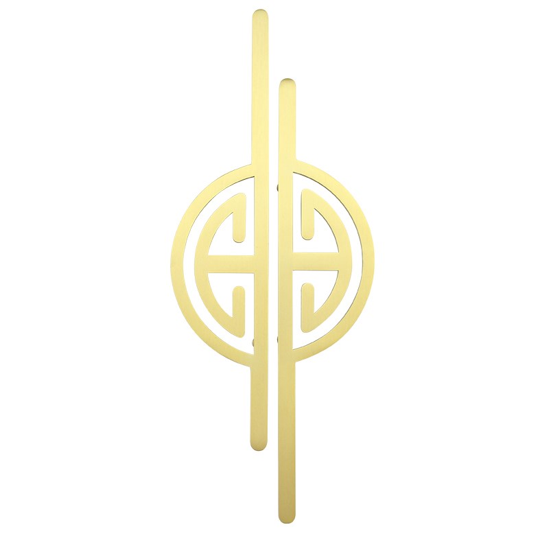 新中式长条寿字圆铜拉手系列轻奢把手黄仿古橱柜抽屉家具黄铜拉环