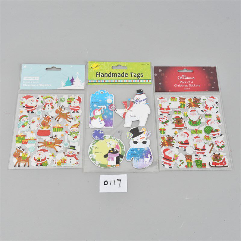 圣诞节日装饰用品家居橱窗贴画装扮场景布置彩色数字创意贴纸礼物