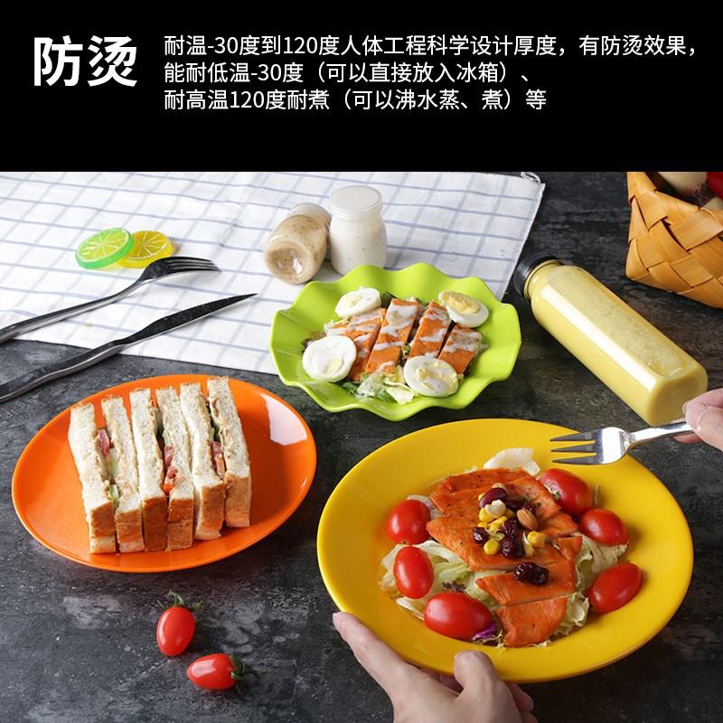 祥源美塑料盘子圆形创意盘密胺餐具餐盘商用餐厅饭店菜盘碟子家用
