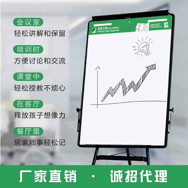 金层白板挂纸本有粘性白色大号便利贴美术画画大张白纸可反复贴墙