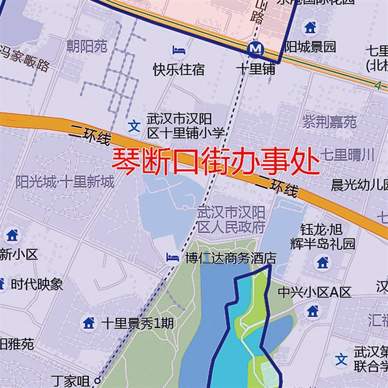 2024新款武汉汉阳区地图办公室挂图高清壁贴超大装饰画定制