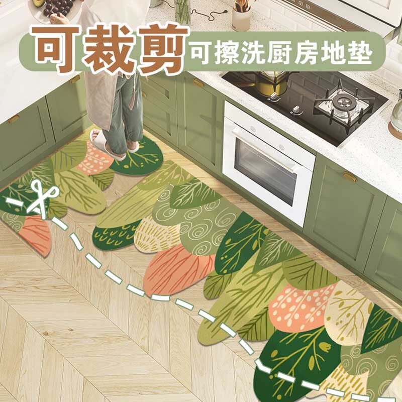 2021新款北欧厨房地垫 防滑防油防水脚垫耐脏可擦免洗pvc门口地毯