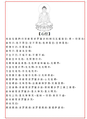 心经大悲咒过膜印刷 中式风格防水佛经装饰画三世因果经诵读