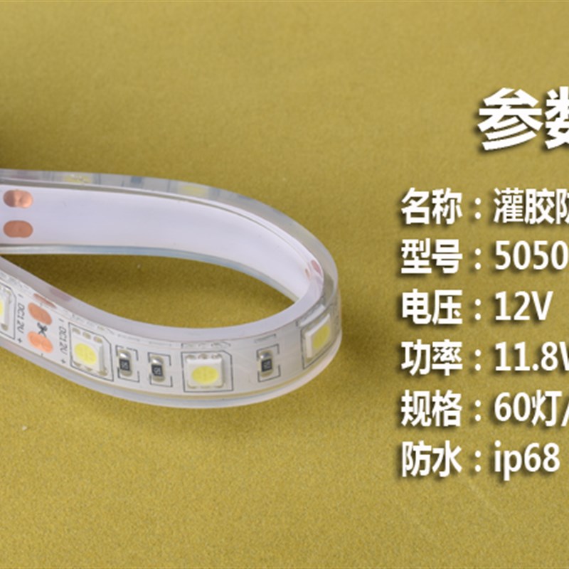 led灯带12v24v低压5050灌胶高强度防水鱼缸泳池水底应用照明户外