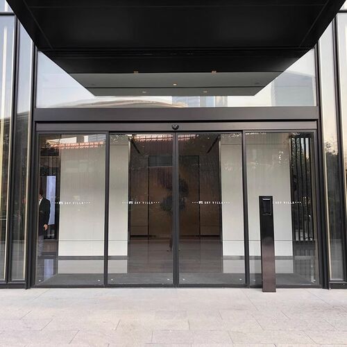 自动感应门办公室写字楼门禁系统有框无框人脸识别门钢化玻璃门