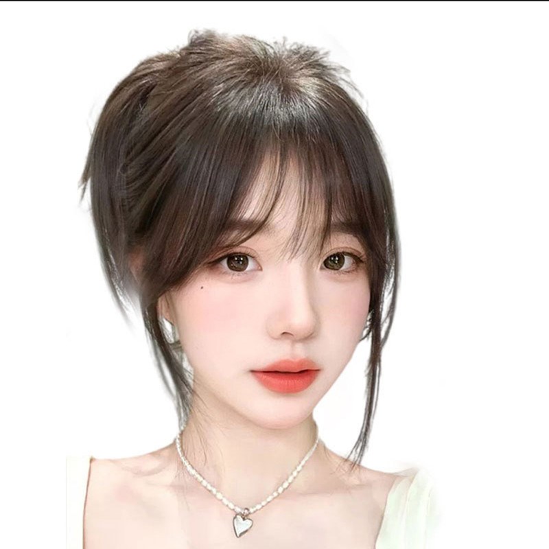 女士假发全真发轻薄蓬松补发增发量遮白发自然无痕头顶刘海补发片