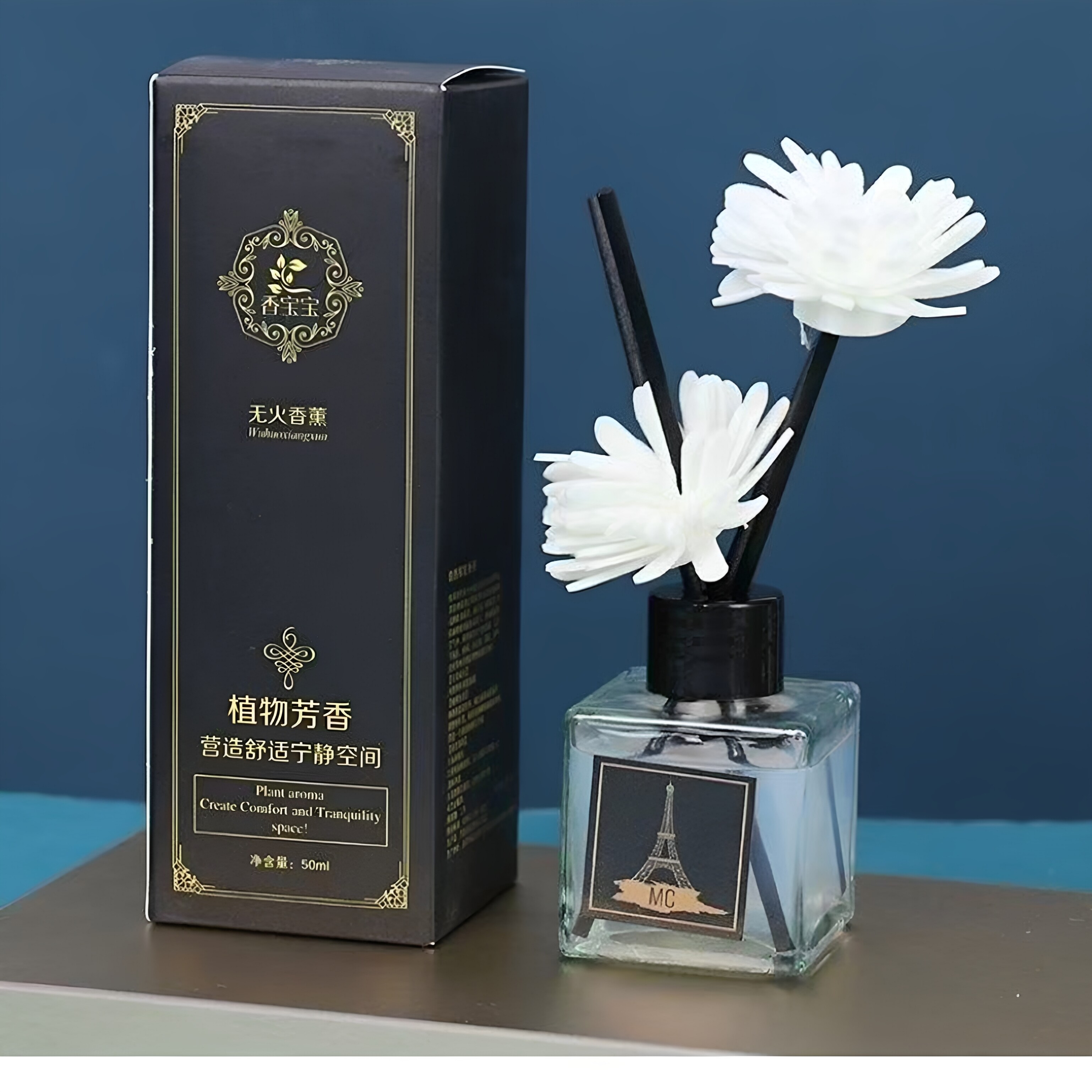 【k宝专属】植物芳香香薰家用无火栀子花香薰瓶客厅卧室装饰摆件