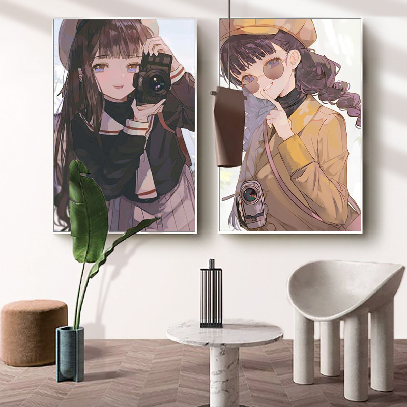 品都 魔卡少女樱百变小樱动漫diy数字油画手绘填色卧室墙壁装饰画