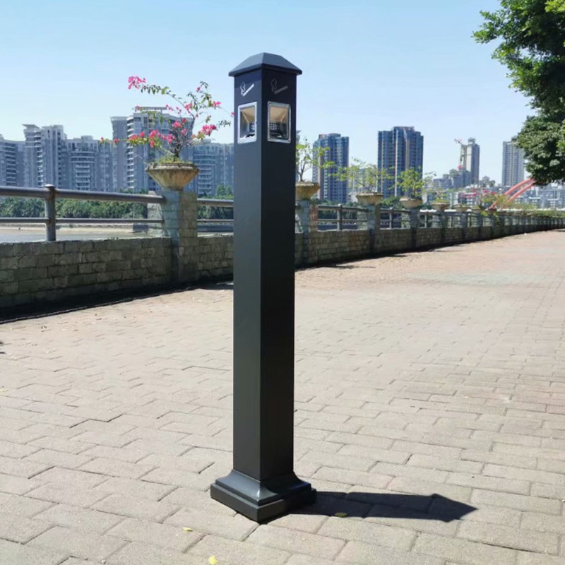 圆形立式不锈钢烟灰柱吸烟室专用烟灰缸户外灭烟柱烟蒂垃圾收纳桶