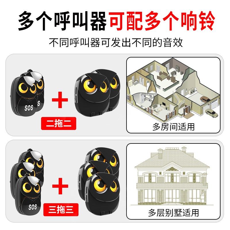 铁砖头大音量穿墙呼叫器 老人无线紧急按铃 防水远距离门铃