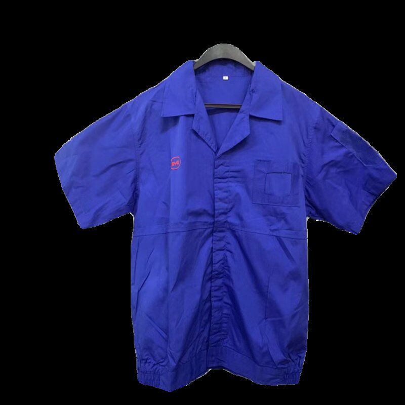 比亚迪车间工作服夏季蓝领车间厂服比亚迪蓝色工衣短袖