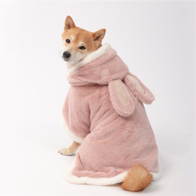 宠物狗狗披风披肩斗篷兔耳朵猫咪毛毯子保暖睡毯家居服睡衣加绒毯