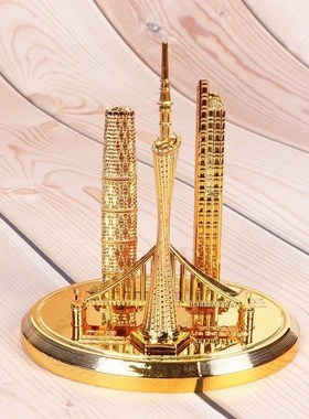 小号群楼广州塔模型地标建筑模型套装旅游纪念品装饰品摆件装饰