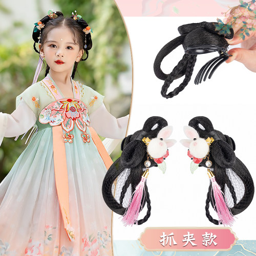 古风儿童汉服假发包中国风儿童假发古风头饰女童宝宝造型发髻发饰