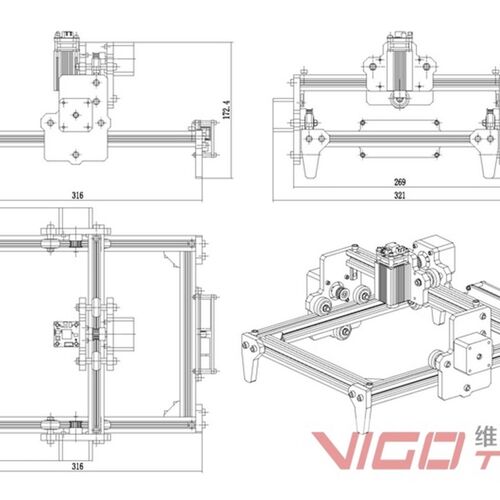 激光雕刻机桌面 打标刻字机 DIY激光切割 轻便  vigotec 维果科技