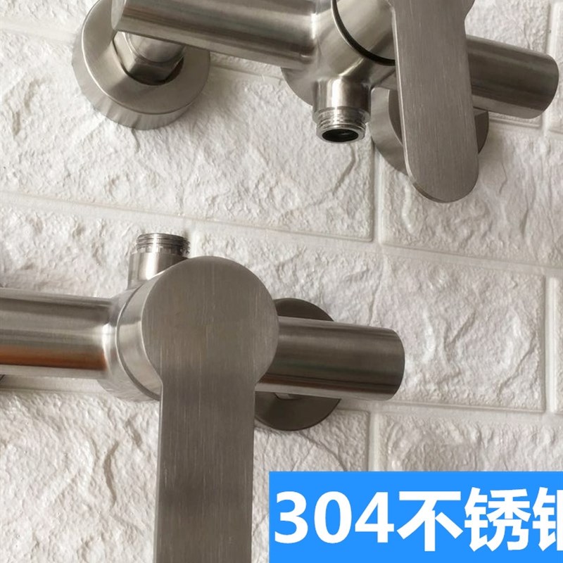 304不锈钢淋浴龙头浴室暗装三联浴缸冷热水龙头拉丝混水阀包邮