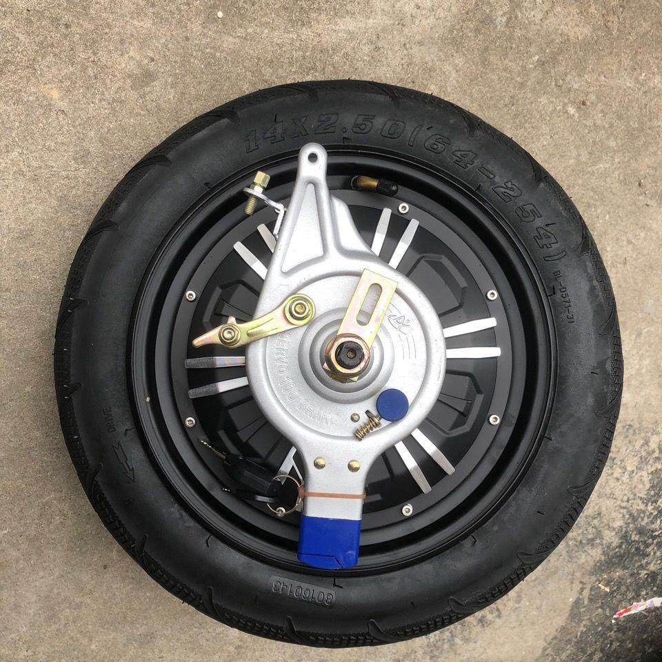 14寸新国标车电机左边鼓刹碟刹涨刹开档16厘米48V-60V500W-1500W