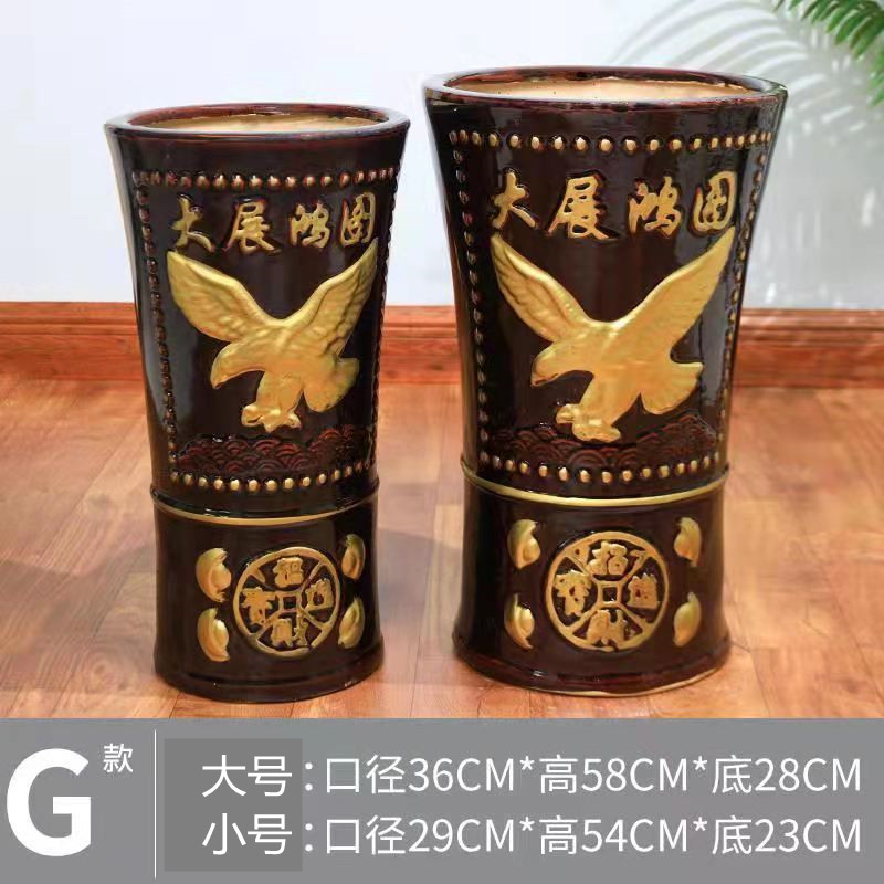 细高型花盆陶瓷特大号金钱树发财树客厅落地招财进宝陶瓷花盆包邮