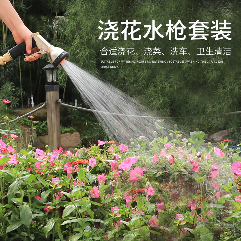 浇水浇花洗车水枪神器喷头花园水管软管套装家用园艺多功能收纳架