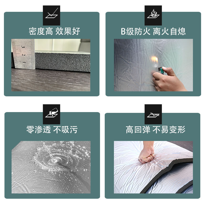 保温棉自粘橡塑水管耐高温板房屋防火防晒阳光顶棚铝箔隔热膜防冻