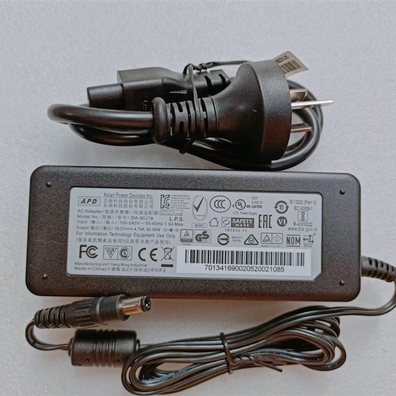 原装APD亚源19V4.74A电源适配器DA-90J19电脑主机电源供应器90.6W